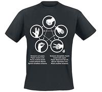 The Big Bang Theory Rock Paper Scissors Lizard Spock Männer T-Shirt schwarz XXL