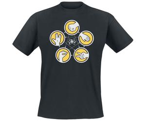 The Big Bang Theory Rock Paper Scissors Lizard Spock T-Shirt schwarz in XL