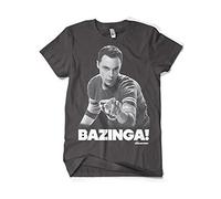 The Big Bang Theory - T-Shirt Sheldon Says BAZINGA! S - Hybris - Gris DarkGrey