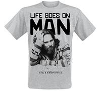 The Big Lebowski Life Goes On Man Männer T-Shirt grau meliert L