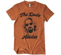 The Big Lebowski Offizielles Lizenzprodukt The Dude Abides Herren-T-Shirt (Verbrannte orange), Medium