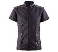 The Black Rose - Lederhemd Sinan - Nappaleder - Schwarz - D-Ring - Metal - Punk - Gothic, Schwarz, XL