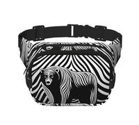 The Blackened Bear Bedruckte Mode Crossbody Tasche Wandern Hüfttasche Quadratische Doppellagige Reise und Fitness Umhängetasche