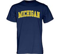 The Blue Brand Blue84 NCAA Michigan Wolverines Herren-T-Shirt, kurzärmelig, Design: Arching Team-Name, Michigan Wolverines, Dark Heather, Größe XXL