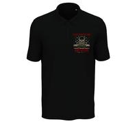 The Brave Die Never Skull Graphic Herren Poloshirt Baumwolle Schwarz, Schwarz , XL