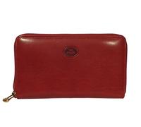 THE Bridge Damenbörse mit Rundum-Reissverschluß Voll-Rindleder rot Rot