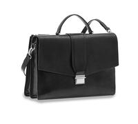 The Bridge Dante Leder-Aktenstasche 40cm Schwarz/Palladium/Ruthenium