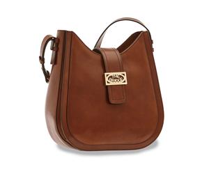 The Bridge Lavinia HOBO Leder-Handtasche Braun/Gold