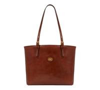 The Bridge Leder Shopper Damen mit Reißverschluss marrone