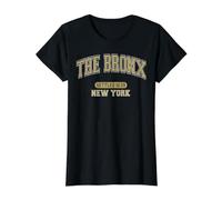 The Bronx New York Settled 1639 Vintage Sports Arched Beige Preisgünstiges Grafik-T-Shirt, Damen, Schwarz, XL