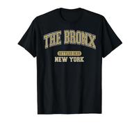 The Bronx New York Settled 1639 Vintage Sports Arched Beige Preisgünstiges Grafik-T-Shirt, Herren, Schwarz, XL