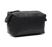 Kulturbeutel schwarz glatte Rindleder