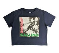 The Clash Crop Top T Shirt London Calling Band Logo Nue offiziell damen Navy M