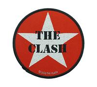 The Clash Military Logo Unisex Patch rot/schwarz/weiß 100% Polyester Band-Merch, Bands
