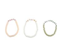 THE CONCEPT FACTORY BJ1635, Set mit 3 Armbändern mit Botschaftsperlen, Grün, Rosa, Weiß, hochwertige Perlen, inspirierende Botschaften, Elegantes und vielseitiges Design