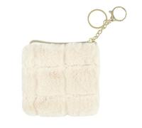 THE CONCEPT FACTORY, SH0051, Tür Geldbörse Fluffy aus Kunst Pelz Weiß, Modell, Elegante und Weiche Accessoire zum Aufbewahren Ihrer Münzen und Geldscheine in Voller Sicherheit