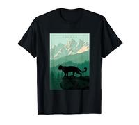 The Cougar, Woodland Wildlife Cougar Illustration Graphic T-Shirt
