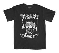 The Cramps T Shirt Human Fly Band Logo Nue offiziell Herren Schwarz