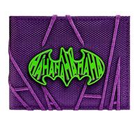 The Dark Knight Joker Gesticktes Hahaha Metallabzeichen Geldbörse/Geldbeutel Bi-Fold ID- & Kartenhalter, Lila