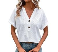 The Deal Meine Monatsabrechnung Sehen Bluse Damen Sommer Elegant Tunika Tops Kurzarm Festliche Oberteile Casual V-Ausschnitt Lässig Blusen Einfarbig Basic Tshirt Meine Monatsabrechnungen Anzeigen