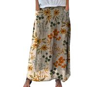 The Deal Tages Deal Damen Boho Rock Damen Lang Blumenmuster Im -Stil Tellerrock Damen Knielang