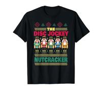 The Disc Jockey Nussknacker Lustiger Weihnachtsscheibenjockey Preisgünstiges Grafik-T-Shirt, Herren, Schwarz, XL