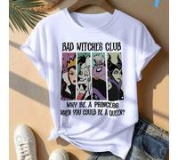 The Disney Villains "Bad Witches Club" T-Shirt is versatile and practical, suitable for spring, summer, and fall. It features a cheerful and lively de