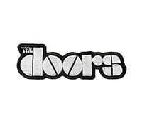 The Doors Aufnäher / Bügelbild, Rockband-Logo, bestickt, Weiß, Größe: 9,4 x 3 cm