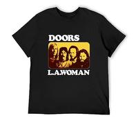 The Doors L.A. Woman Large Size Half Sleeve Minority Distressed Camping T-Shirt Black XXL