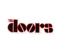 The Doors Patch, Rock Band Logo, Embroidered Iron On, Red and Black, Size: 3.7"x1.2"