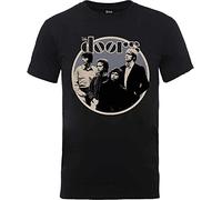The Doors Retro Circle Work T Shirts for Men Jim Morrison Rock Work T Shirts for Men-Black T-Shirts & Hemden(X-Large)