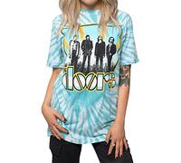 The Doors T-Shirt Light My Fire Band Logo, offizielle Uni, Orange Dye Wash, Blau, L