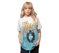 The Doors T Shirt Light My Fire Stacked Nue offiziell Unisex Light Blau Dye Wash XXL