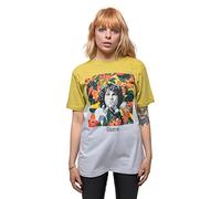 The Doors Unisex Jim Morrison Floral Square Official Dye Wash Yellow T-Shirt, gelb, XL