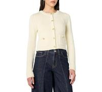 The Drop Damen Bloom Gold Button Nautical Cardigan, Whisper White, L