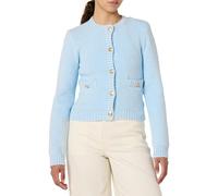 The Drop Damen Janice Gold Button Fitted Sweater Cardigan, Skyway, L
