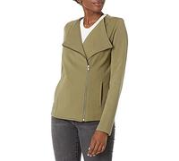 The Drop Damen Langärmelige Strick-Bikerjacke von @caralynmirand, Olivgrün, XS