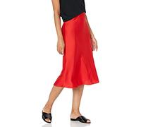 The Drop Damen Maya Rock, seidiger Slip-Skirt-Stil, Rot, 3X