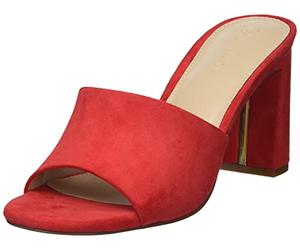 The Drop Damen Pattie Mules mit hohem Blockabsatz, Rot, 39 EU