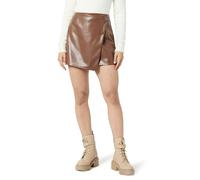 The Drop Damen Portia Mini-Wickelrock aus Veganem Leder Minirock
