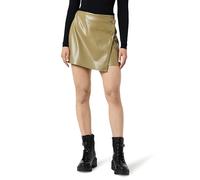 The Drop Damen Portia Mini-Wickelrock aus Veganem Leder Minirock