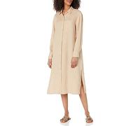 The Drop Fiona Midi-Hemdkleid für Damen, aus Leinen, Relaxed-Fit, Hummus, Small