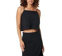 The Drop Helia Relaxed Cropped Tank Top Tanktop, Off-Black, S