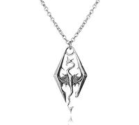 The Elder Scrolls Skyrim Drachen-Anhänger/Halskette, silberfarben