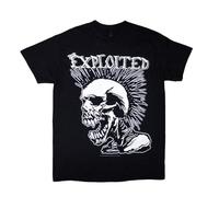 The Exploited Mohican Skull Männer T-Shirt schwarz M 100% Baumwolle Band-Merch, Bands, Totenköpfe