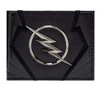 The Flash Zoom Emblem Jay Garrick Metal Bolt Emblem Geldbörse/Geldbeutel Bi-Fold ID & Card Holder, Schwarz