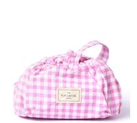 The Flat Lay Co. Parachute Drawstring Flat Lay Makeup Bag - Pink Gingham