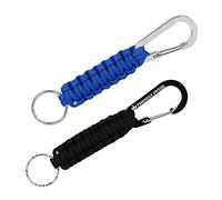 The Friendly Swede Schlüsselanhänger aus Paracord mit Karabiner (2 Stück), Noir + Bleu