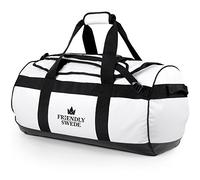 The Friendly Swede Wasserfeste Reisetasche Duffle Bag Rucksack - 30L / 60L / 90L - Seesack, Sporttasche Duffel Dry Bag mit Rucksackfunktion - SANDHAMN (Weiß, 60L)