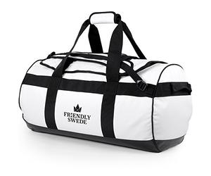 The Friendly Swede Wasserfeste Reisetasche Duffle Bag Rucksack - 30L / 60L / 90L - Seesack, Sporttasche Duffel Dry Bag mit Rucksackfunktion - SANDHAMN (Weiß, 60L)